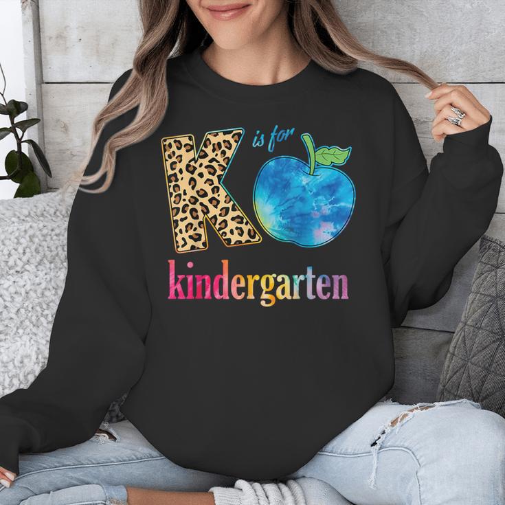 K Is For Kindergarten Teacher Tie Dye Back To School Kinder For Men Women Girls Kids Unisex Sweatshirt, funny design