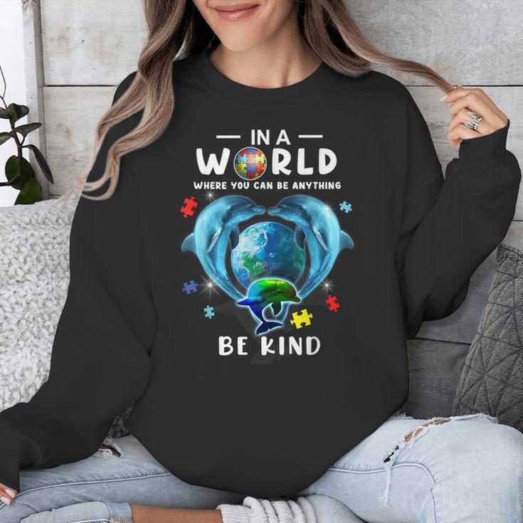 Be Kind Dolphin Autism Awareness Back To School Teacher Men Women Kids Unisex Sweatshirt, funny design Be Kind Dolphin Autism Awareness Back To School Teacher Men Women Kids Unisex Sweatshirt, funny design