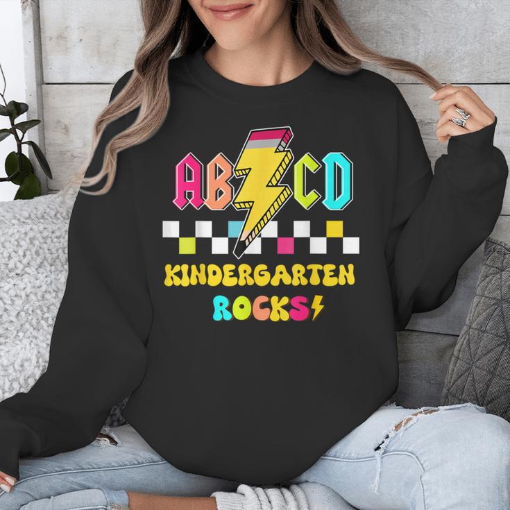 Kindergarten ABCD Rocks Teacher Student Back To School Unisex Sweatshirt, funny design Kindergarten ABCD Rocks Teacher Student Back To School Unisex Sweatshirt, funny design