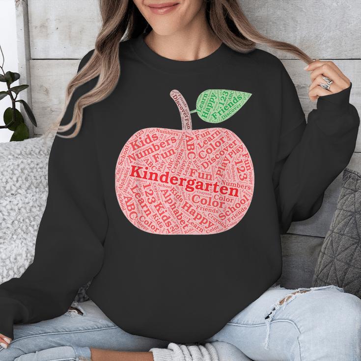 Kindergarten Apple Word Art For Teachers & Students Unisex Sweatshirt, funny design Kindergarten Apple Word Art For Teachers & Students Unisex Sweatshirt, funny design