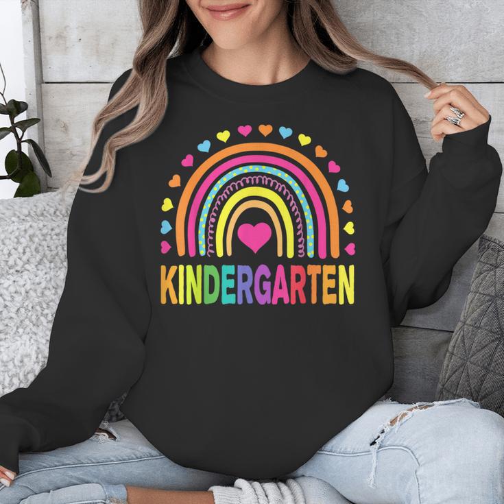 Kindergarten Rainbow Girls Boys Teacher Team Kinder Squad Unisex Sweatshirt, funny design