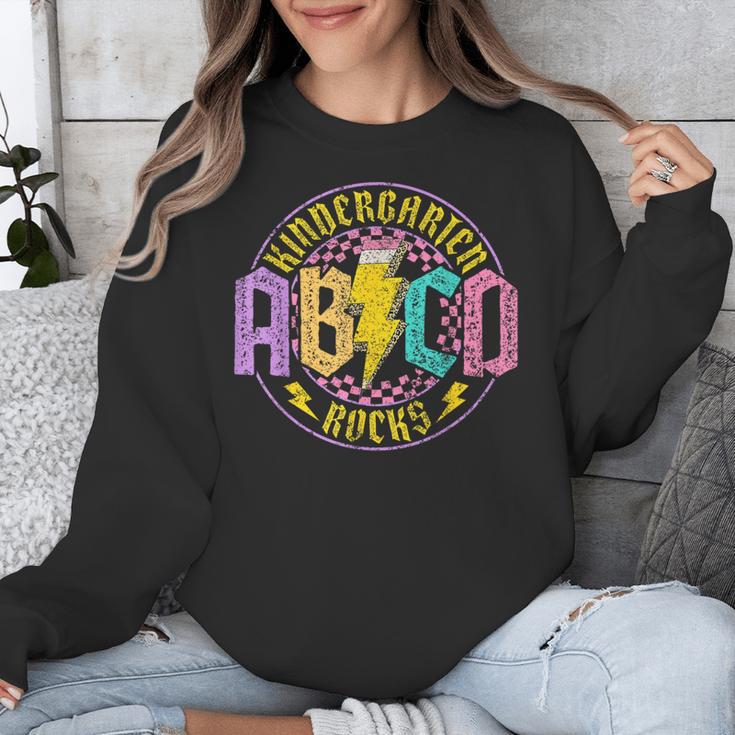 Kindergarten Rocks ABCD Back To School Rock Teacher Unisex Sweatshirt, funny design