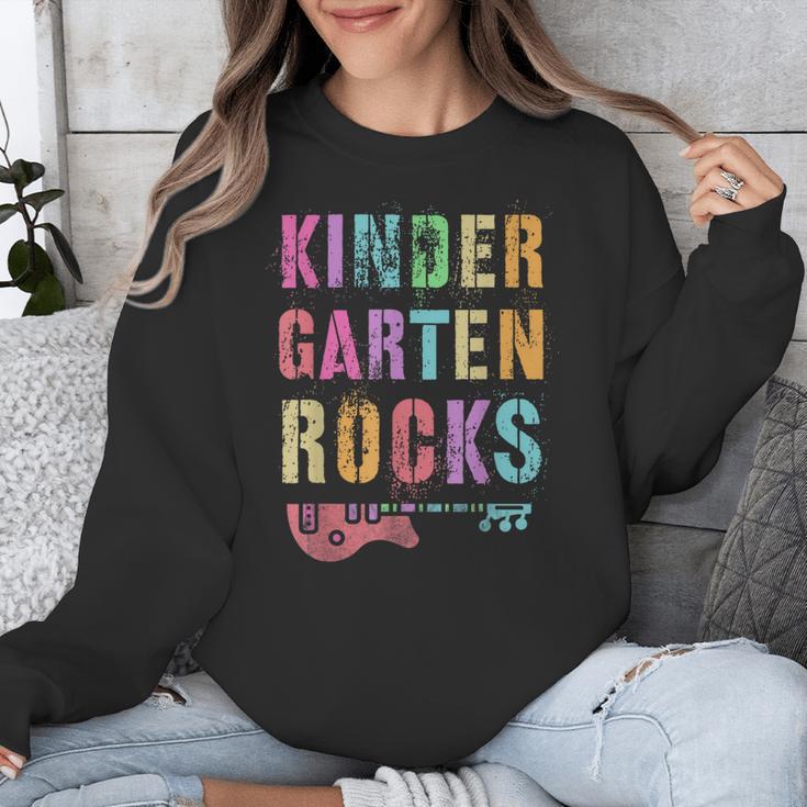 KINDERGARTEN ROCKS Teacher Crew Rock Star Kinder Team Unisex Sweatshirt, funny design