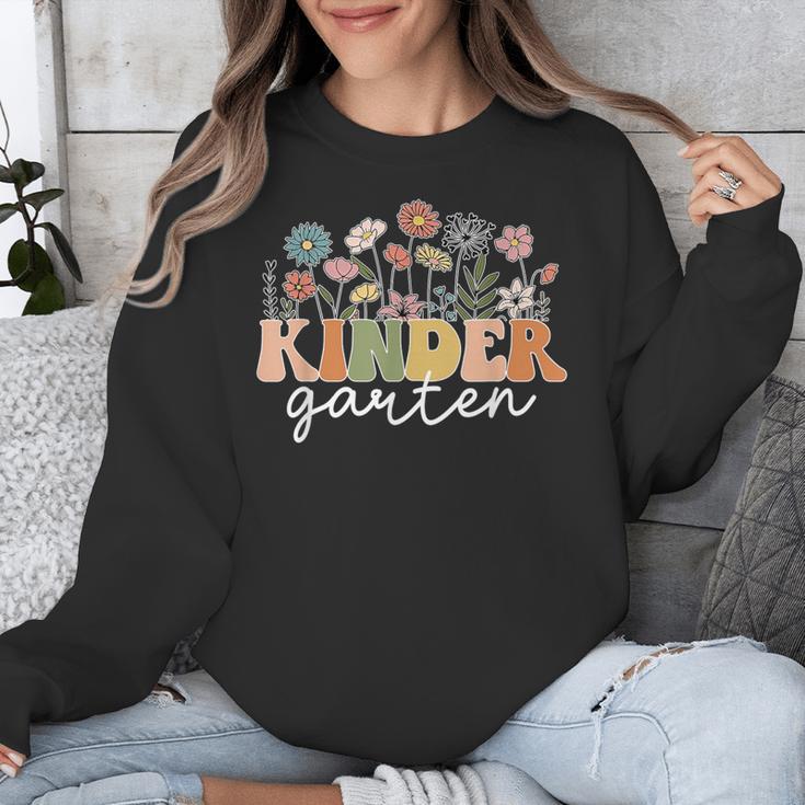 Kindergarten Teacher Wildflower Back To School Floral Outfit Men Women Unisex Sweatshirt, funny design Kindergarten Teacher Wildflower Back To School Floral Outfit Men Women Unisex Sweatshirt, funny design