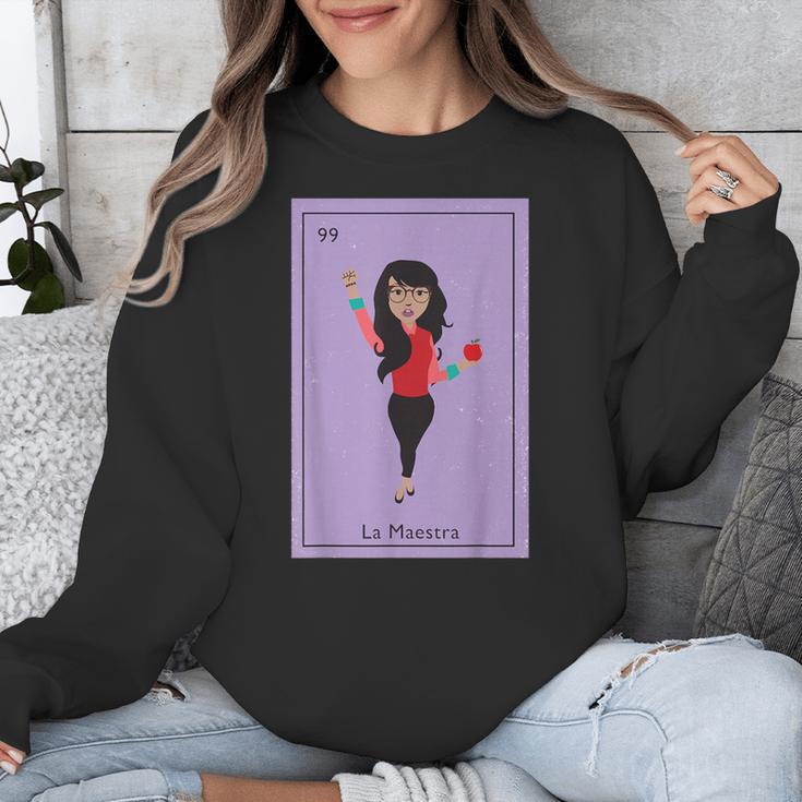 La Maestra Mexican Bingo Card Teacher Lottery Card Unisex Sweatshirt, funny design La Maestra Mexican Bingo Card Teacher Lottery Card Unisex Sweatshirt, funny design