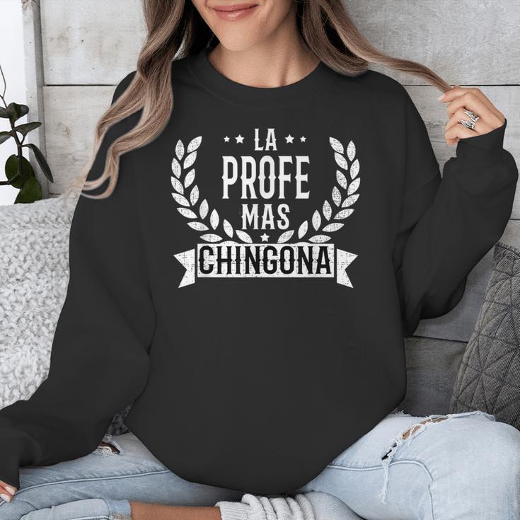 La Profe Mas Chingona Spanish Female Teacher Unisex Sweatshirt, funny design