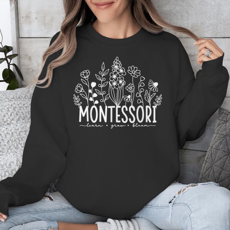 Learn Grow Bloom Wildflowers Appreciation Montessori Teacher Unisex Sweatshirt, funny design