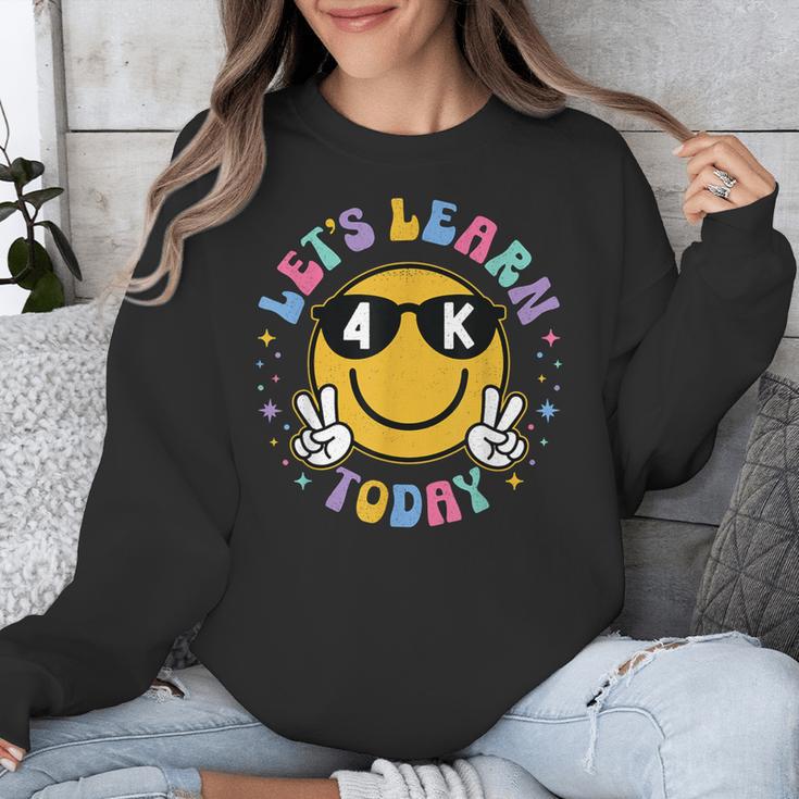 Lets Learn Today Shirt Smile Face 4K Teacher Back To School Unisex Sweatshirt, funny design