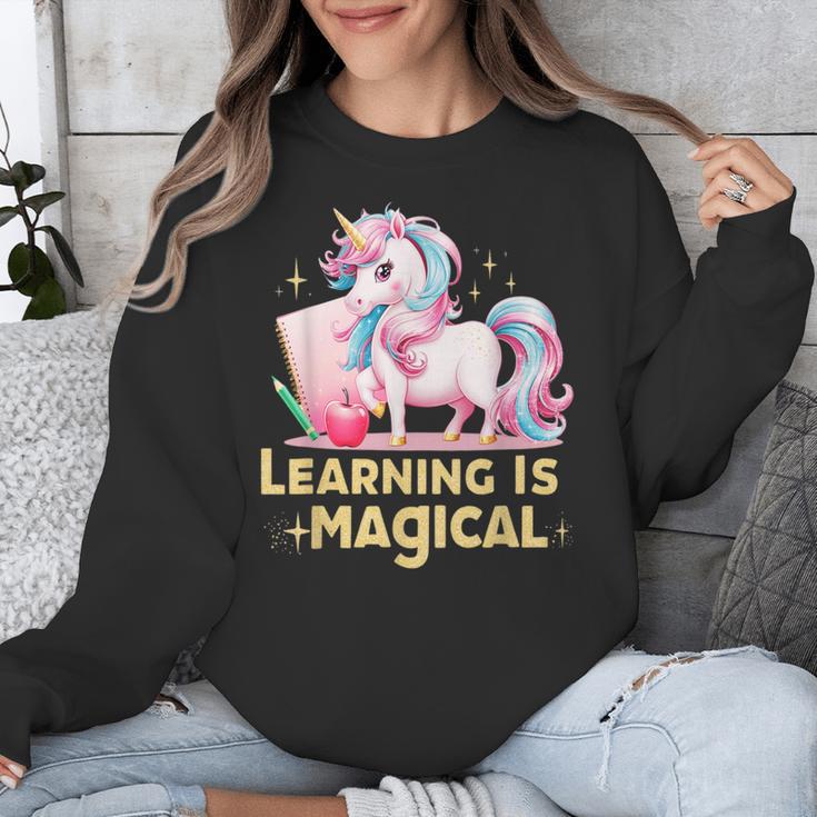 LEARNING IS MAGICAL TEACHER UNICORN BACK TO SCHOOL UNICORN Unisex Sweatshirt, funny design LEARNING IS MAGICAL TEACHER UNICORN BACK TO SCHOOL UNICORN Unisex Sweatshirt, funny design