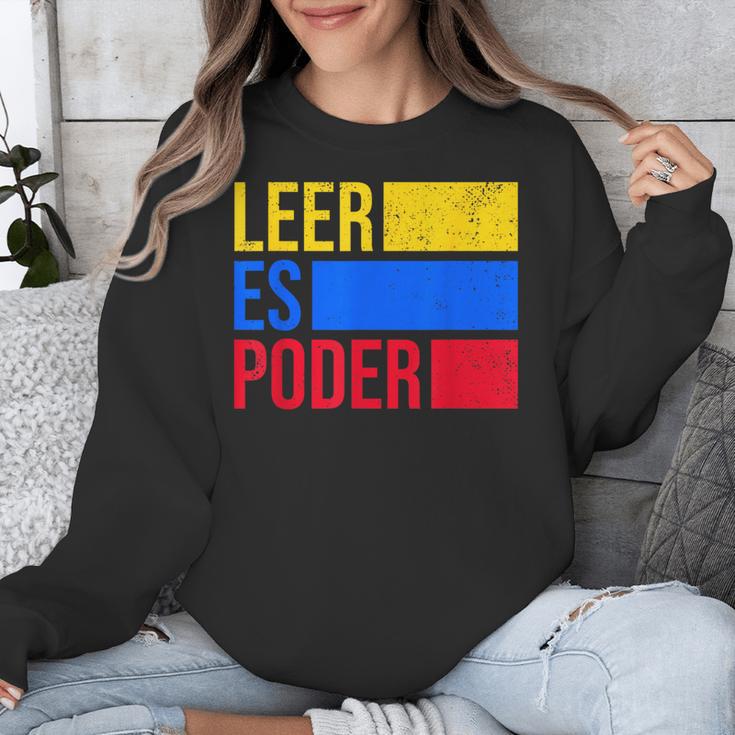 Leer Es Poder Colombian Spanish Teacher Maestra Colombia Unisex Sweatshirt, funny design Leer Es Poder Colombian Spanish Teacher Maestra Colombia Unisex Sweatshirt, funny design