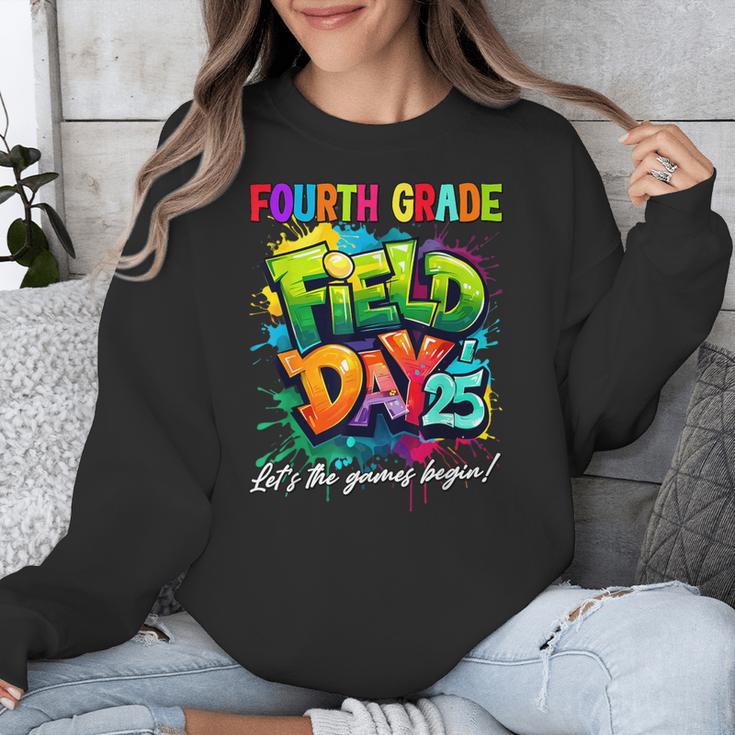 Let The Games Begin Fourth Grade Field Day 2025 Teacher Kid Unisex Sweatshirt, funny design Let The Games Begin Fourth Grade Field Day 2025 Teacher Kid Unisex Sweatshirt, funny design