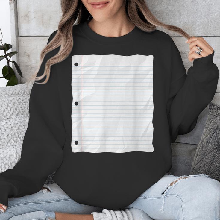 Lined Paper Notebook Halloween Costume For Students Teachers For Men Women Kids Unisex Sweatshirt, funny design Lined Paper Notebook Halloween Costume For Students Teachers For Men Women Kids Unisex Sweatshirt, funny design