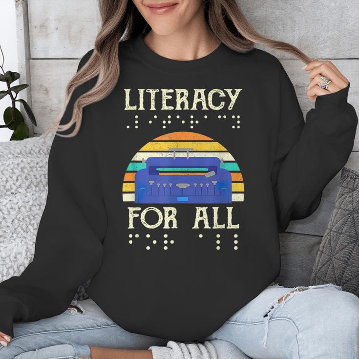 Literacy For All Visually Impaired Braille Teacher The Blind Unisex Sweatshirt, funny design Literacy For All Visually Impaired Braille Teacher The Blind Unisex Sweatshirt, funny design