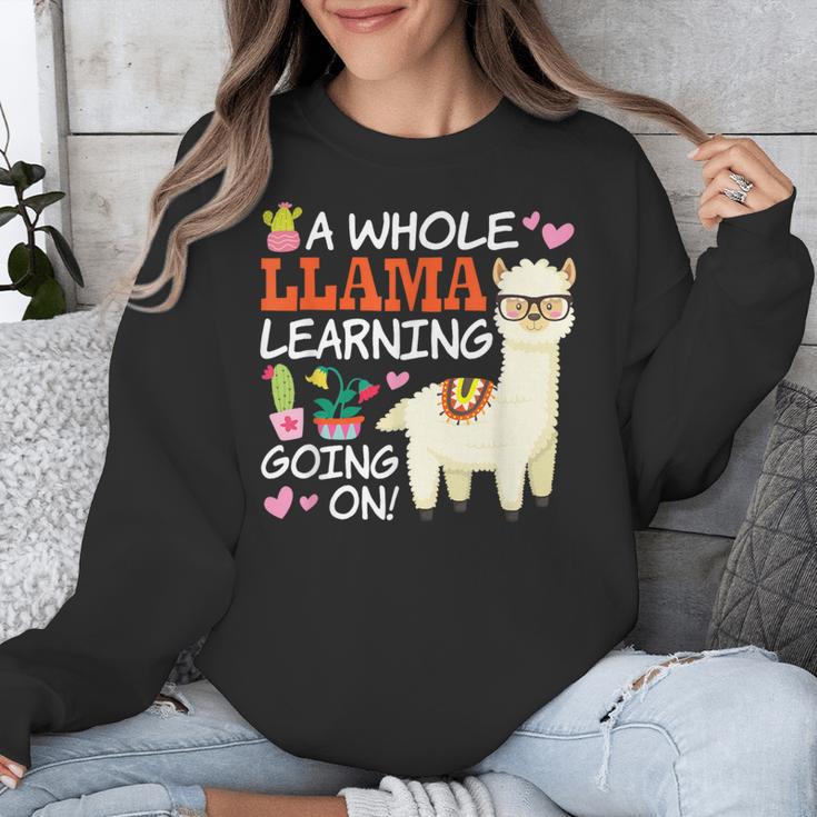 Llama Learning T Shirt Teachers Students Alpaca Lovers Unisex Sweatshirt, funny design Llama Learning T Shirt Teachers Students Alpaca Lovers Unisex Sweatshirt, funny design