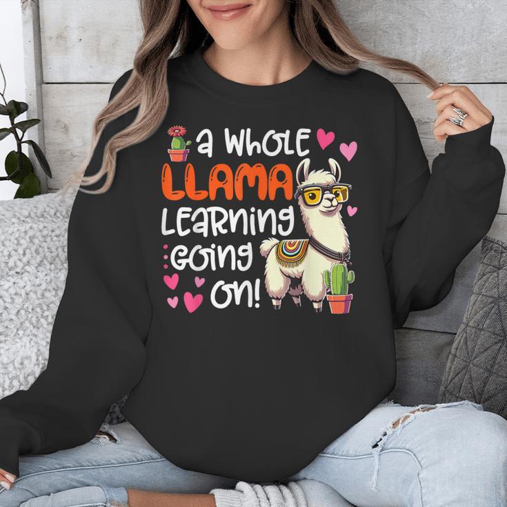 Llama Learning Teachers Students Alpaca Lover Back To School Unisex Sweatshirt, funny design Llama Learning Teachers Students Alpaca Lover Back To School Unisex Sweatshirt, funny design