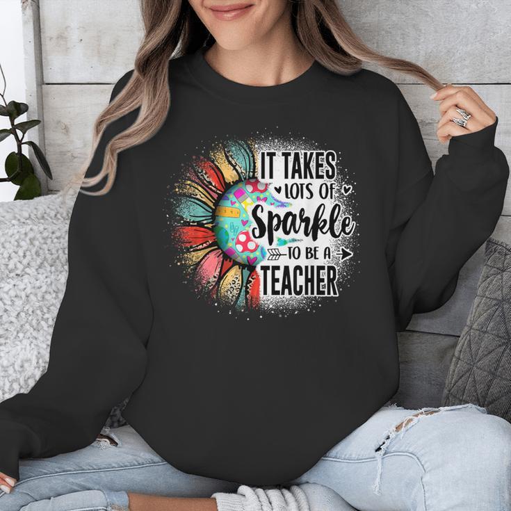 It Take Lots Of Sparkle To Be A Teacher With Sunflower Unisex Sweatshirt, funny design It Take Lots Of Sparkle To Be A Teacher With Sunflower Unisex Sweatshirt, funny design