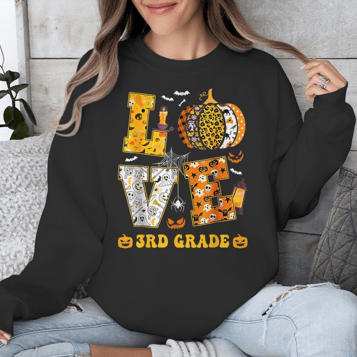 LOVE 3rd Grade Pumpkin Teacher Student Halloween Costume Unisex Sweatshirt, funny design LOVE 3rd Grade Pumpkin Teacher Student Halloween Costume Unisex Sweatshirt, funny design