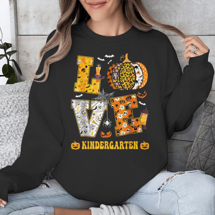 LOVE Kindergarten Pumpkin Teacher Student Halloween Costume Unisex Sweatshirt, funny design LOVE Kindergarten Pumpkin Teacher Student Halloween Costume Unisex Sweatshirt, funny design