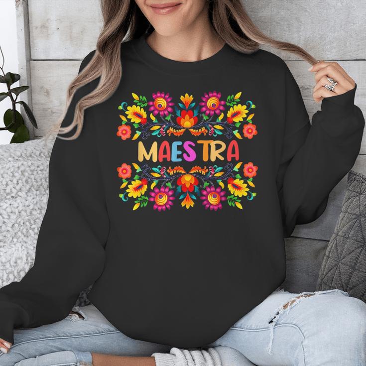 Maestra Cinco De Mayo Spanish Mexican Teacher Unisex Sweatshirt, funny design
