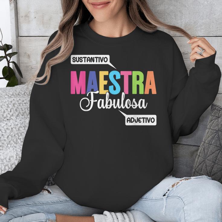 Maestra Fabulosa Bilingual Spanish Espanol Teacher School Unisex Sweatshirt, funny design Maestra Fabulosa Bilingual Spanish Espanol Teacher School Unisex Sweatshirt, funny design