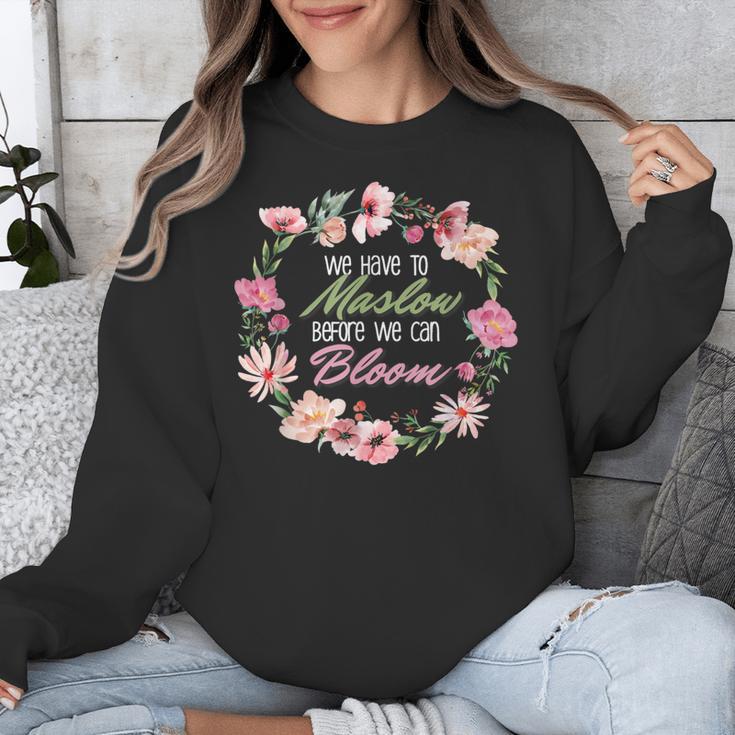 Maslow Before Blooms SPED Teacher School Psychologist Retro Men Women Unisex Sweatshirt, funny design Maslow Before Blooms SPED Teacher School Psychologist Retro Men Women Unisex Sweatshirt, funny design