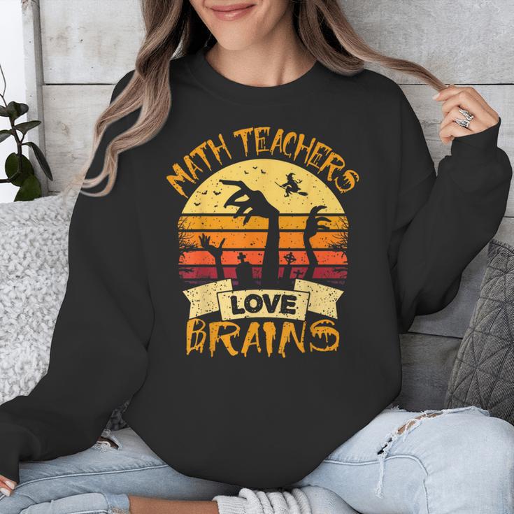 Math Teacher Shirt Math Teachers Love Brains Halloween Math For Men Women Unisex Sweatshirt, funny design