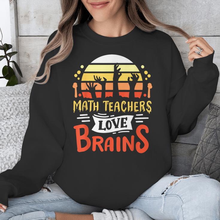 Math Teachers Love Brains Halloween Costume Zombie For Men Women Unisex Sweatshirt, funny design