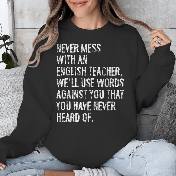 Never Mess With An English Teacher Back To School Unisex Sweatshirt, English Teacher Gifts, funny design Never Mess With An English Teacher Back To School Unisex Sweatshirt, English Teacher Gifts, funny design