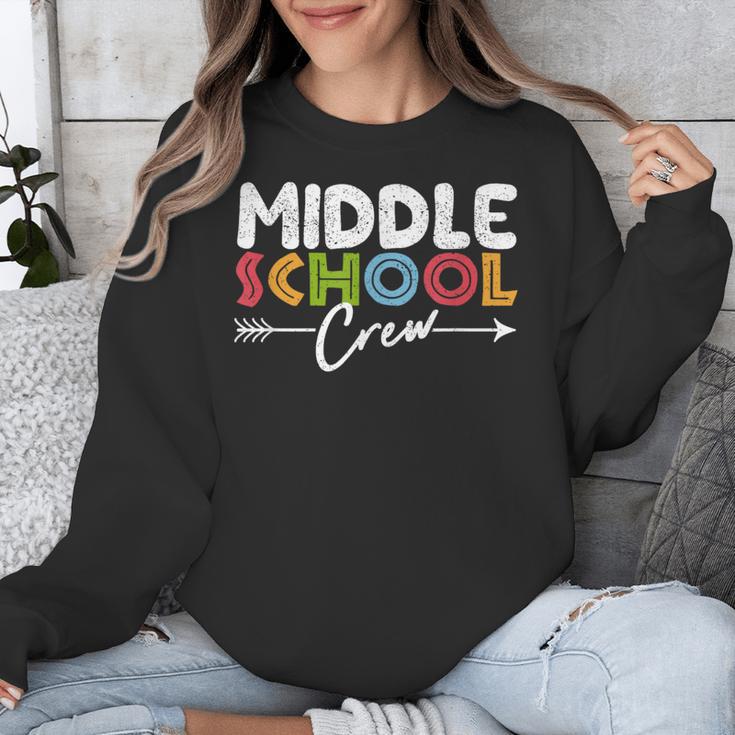 Middle School Crew Retro Teacher Student Vintage Unisex Sweatshirt, funny design Middle School Crew Retro Teacher Student Vintage Unisex Sweatshirt, funny design