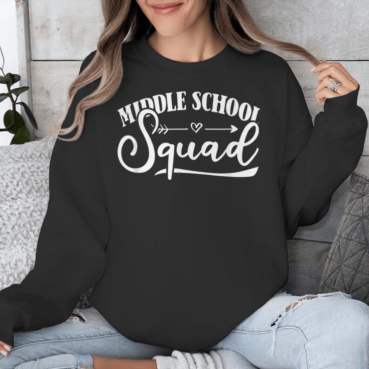Middle School Squad Teacher Unisex Sweatshirt, funny design Middle School Squad Teacher Unisex Sweatshirt, funny design