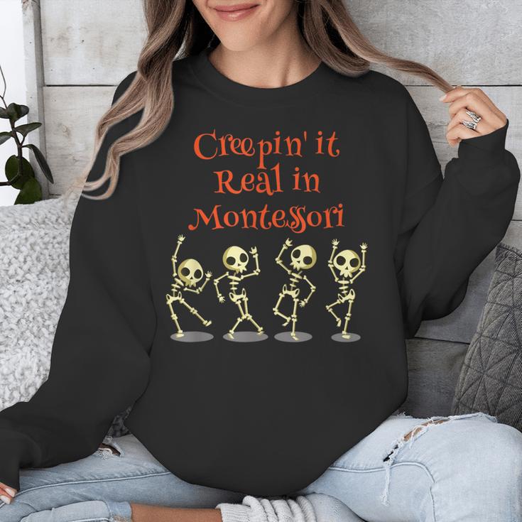Montessori Creepin' It Real HALLOWEEN School Teacher Shirt Unisex Sweatshirt, funny design Montessori Creepin' It Real HALLOWEEN School Teacher Shirt Unisex Sweatshirt, funny design