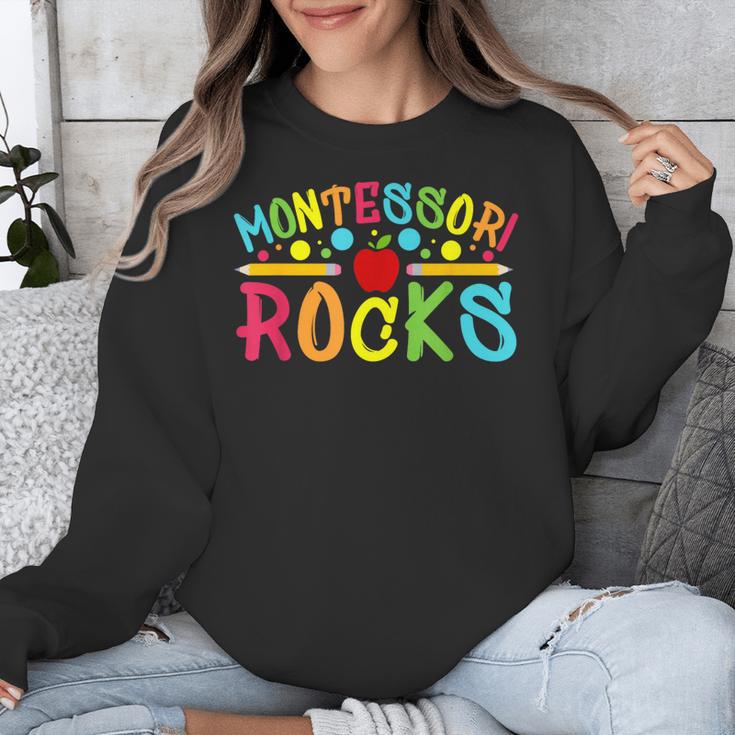 Montessori Rocks Montessori Teacher Back To School Unisex Sweatshirt, funny design Montessori Rocks Montessori Teacher Back To School Unisex Sweatshirt, funny design