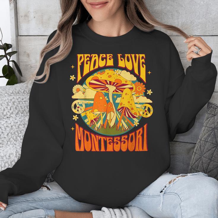 Montessori School Montessori Teacher Peace Love Montessori For Men Women Unisex Sweatshirt, funny design Montessori School Montessori Teacher Peace Love Montessori For Men Women Unisex Sweatshirt, funny design