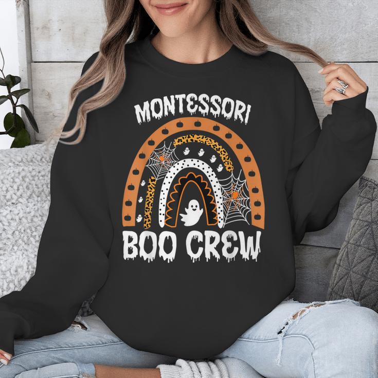 Montessori Teacher Halloween Boo Rainbow Leopard Halloween Unisex Sweatshirt, funny design Montessori Teacher Halloween Boo Rainbow Leopard Halloween Unisex Sweatshirt, funny design