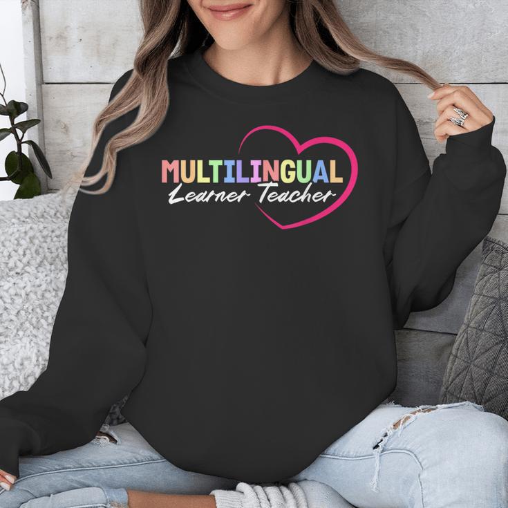 Multilingual Learner Teacher Heart Unisex Sweatshirt, funny design Multilingual Learner Teacher Heart Unisex Sweatshirt, funny design