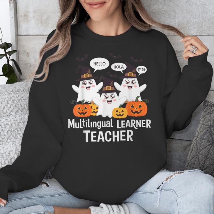 Multilingual Learner Teacher Spooky Halloween ESL Teacher Unisex Sweatshirt, Esl Teacher Gifts, funny design Multilingual Learner Teacher Spooky Halloween ESL Teacher Unisex Sweatshirt, Esl Teacher Gifts, funny design