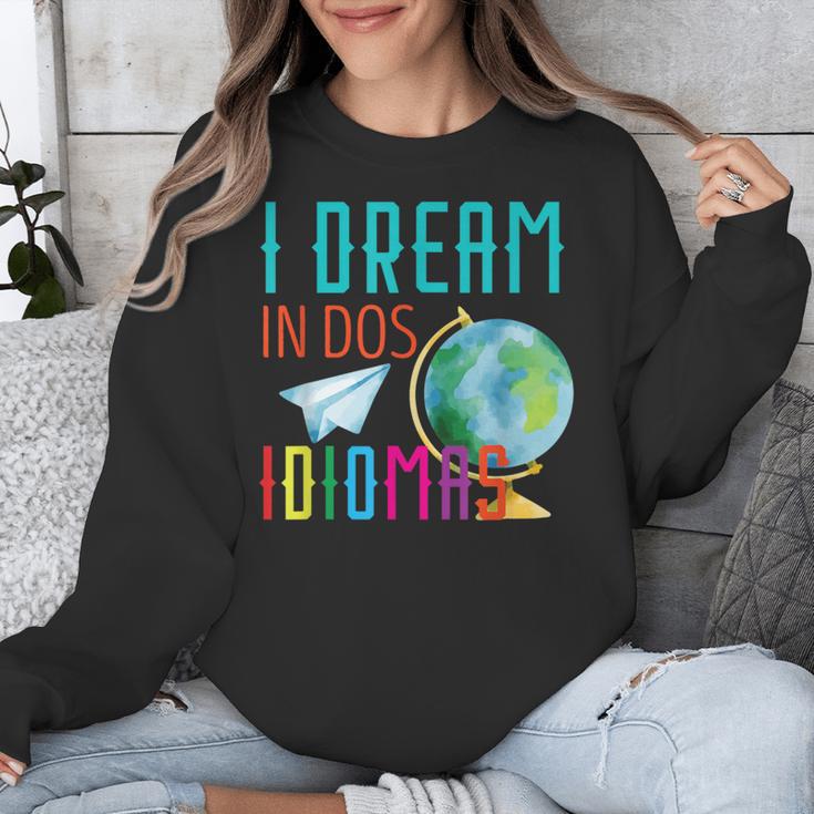 Multilingual Teacher In Dos Idiomas Linguist Language Unisex Sweatshirt, funny design Multilingual Teacher In Dos Idiomas Linguist Language Unisex Sweatshirt, funny design