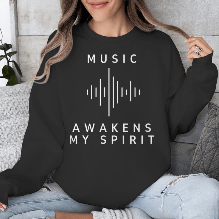 Music Awakens My Spirit Inspiring Musician Teacher Quote Unisex Sweatshirt, funny design Music Awakens My Spirit Inspiring Musician Teacher Quote Unisex Sweatshirt, funny design