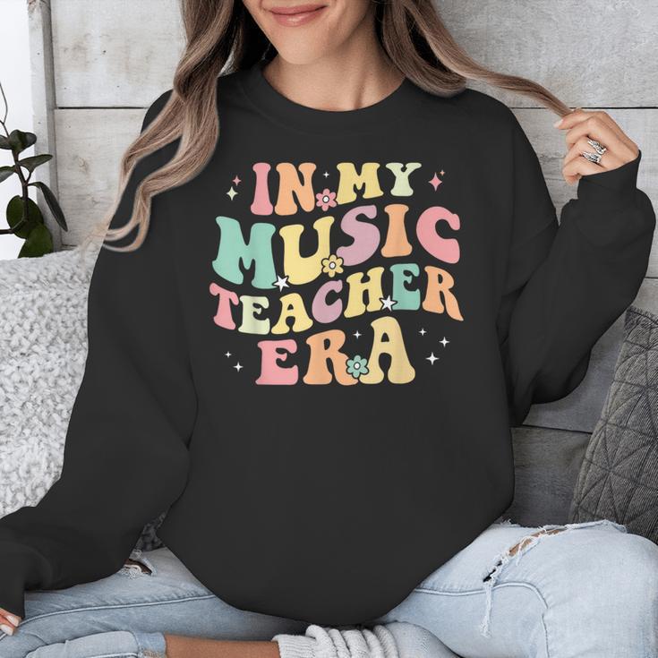 In My Music Teacher Era Retro Back To School Musician Band Men Women Unisex Sweatshirt, funny design