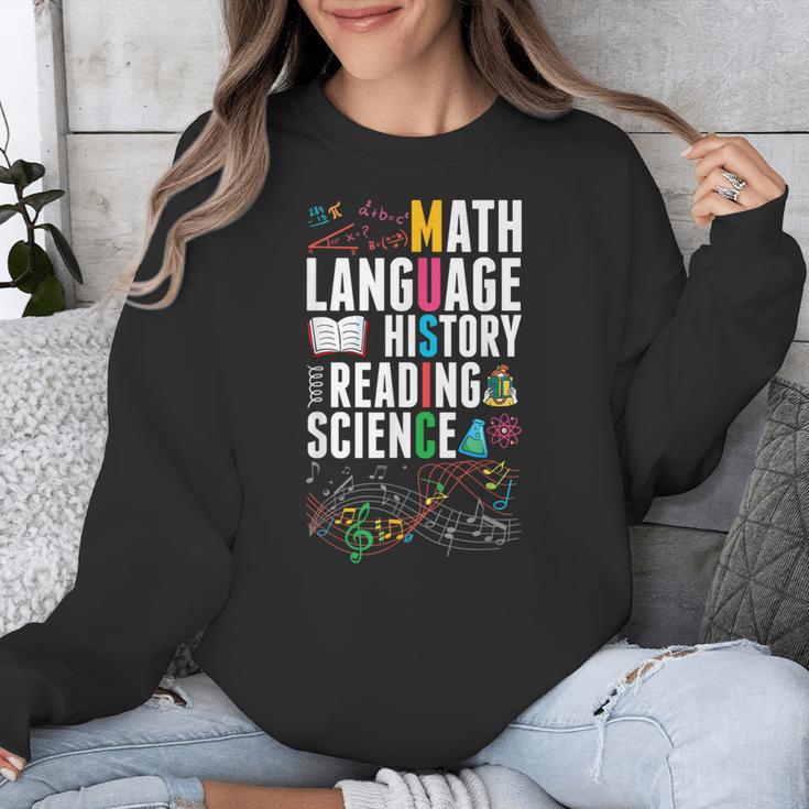 Music Teacher Music Math Language History Reading Science Unisex Sweatshirt, History Teacher Gifts, Science Teacher Gifts, funny design Music Teacher Music Math Language History Reading Science Unisex Sweatshirt, History Teacher Gifts, Science Teacher Gifts, funny design