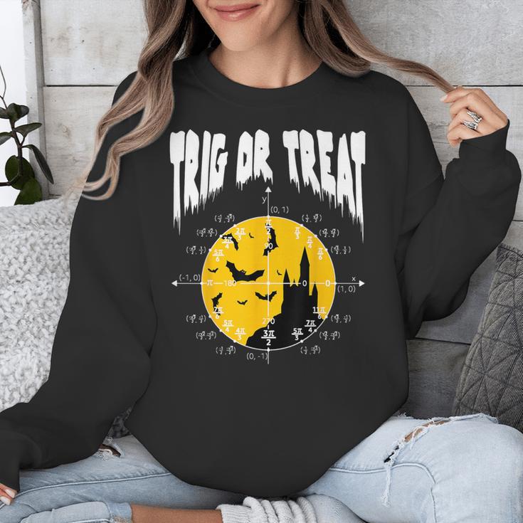 Nerdy Trig Or Treat Halloween Costume Math Teacher Unisex Sweatshirt, funny design