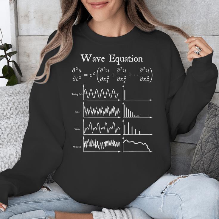 Nerdy Wave Equation Music Physics Science Math Teacher Geek Men Women Girls Kids Unisex Sweatshirt, Science Teacher Gifts, funny design