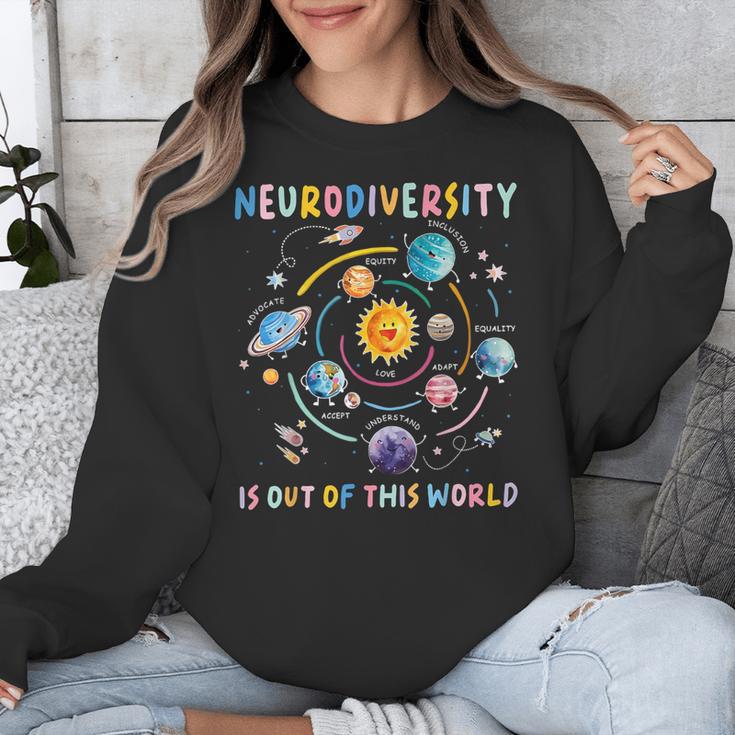 Neurodiversity Is Out Of This World Space Autism Teacher Unisex Sweatshirt, funny design