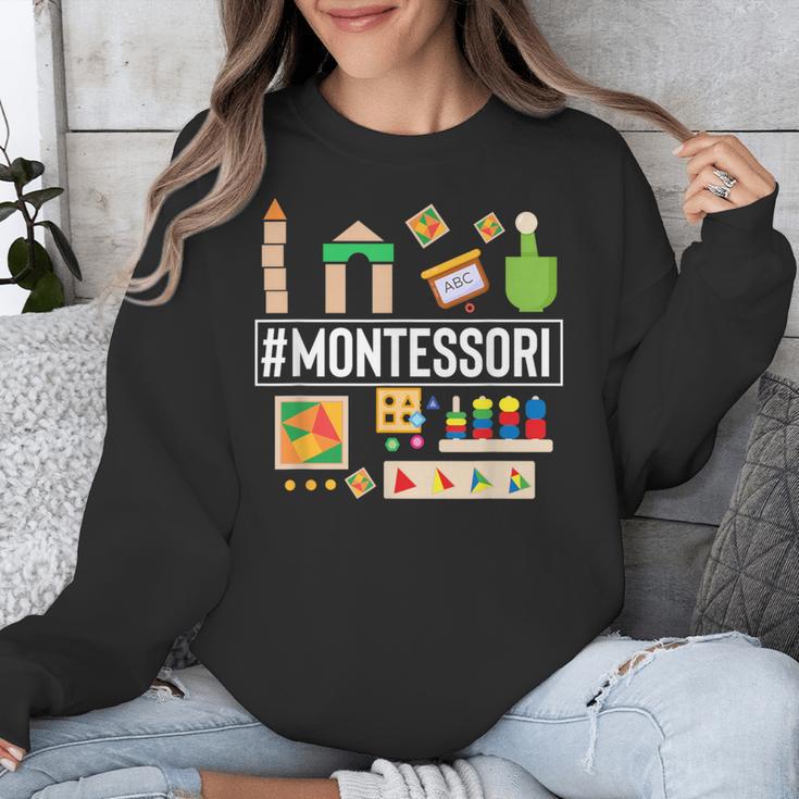 Novelty Montessori Studying Learning Schooling Teacher Love For Men Women Unisex Sweatshirt, funny design
