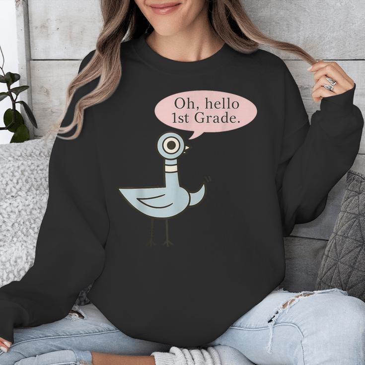Oh Hello First Graders Cute Pigeon 1st Grade Teacher Unisex Sweatshirt, First Grade Teacher Gifts, funny design Oh Hello First Graders Cute Pigeon 1st Grade Teacher Unisex Sweatshirt, First Grade Teacher Gifts, funny design