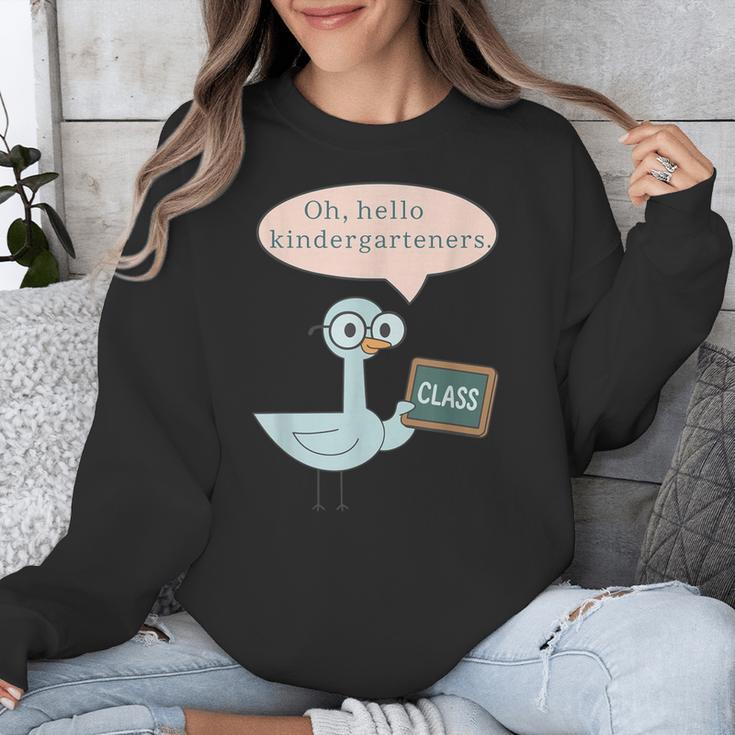 Oh Hello Kindergarteners Shirt Cute Pigeon Teacher Tee Unisex Sweatshirt, funny design
