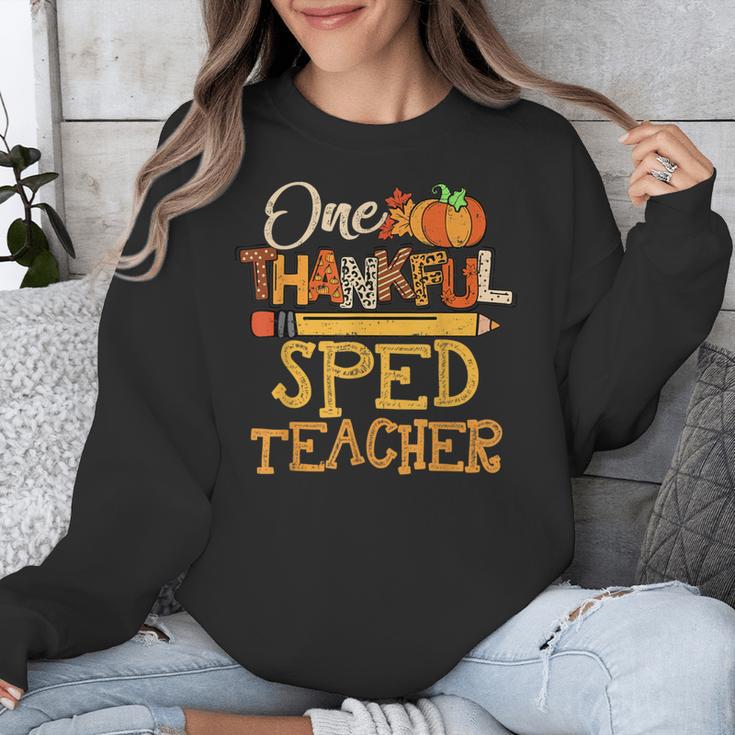 One Thankful Sped Teacher Cute Thanksgiving Women Unisex Sweatshirt, funny design One Thankful Sped Teacher Cute Thanksgiving Women Unisex Sweatshirt, funny design