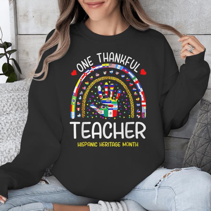 One Thankful Teacher Hispanic Heritage Month Countries Flags Unisex Sweatshirt, funny design One Thankful Teacher Hispanic Heritage Month Countries Flags Unisex Sweatshirt, funny design