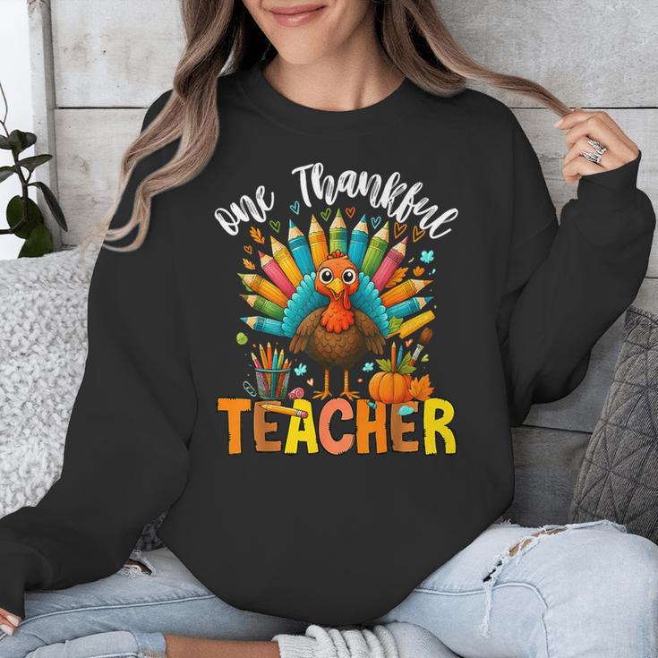 One Thankful Teacher Thanksgiving Turkey Cute Crayon Pencil Unisex Sweatshirt, funny design One Thankful Teacher Thanksgiving Turkey Cute Crayon Pencil Unisex Sweatshirt, funny design