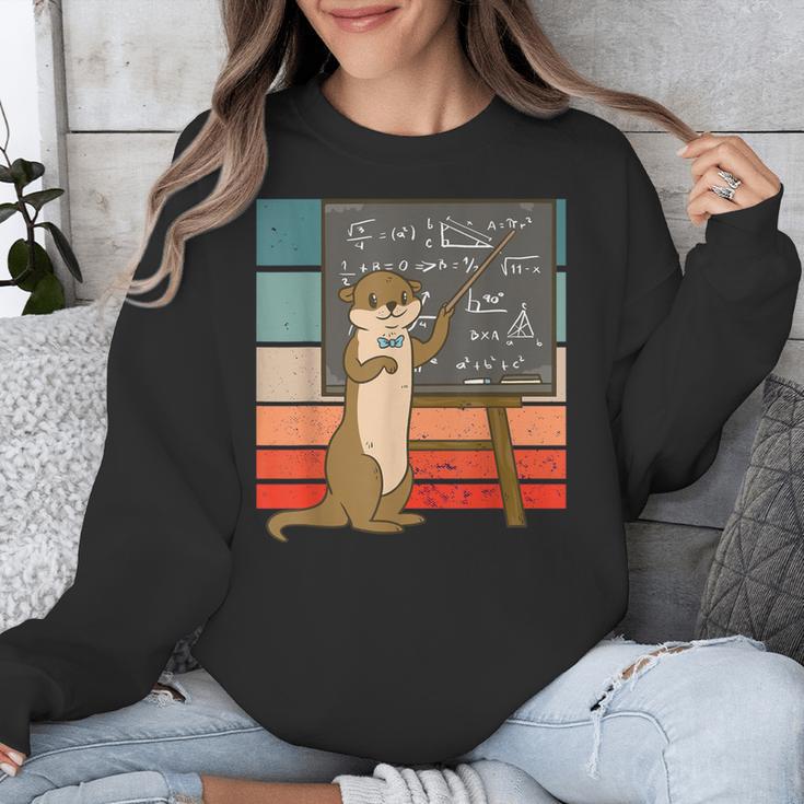 Otter Professor Teacher Teaching Maths Mathematics Unisex Sweatshirt, funny design